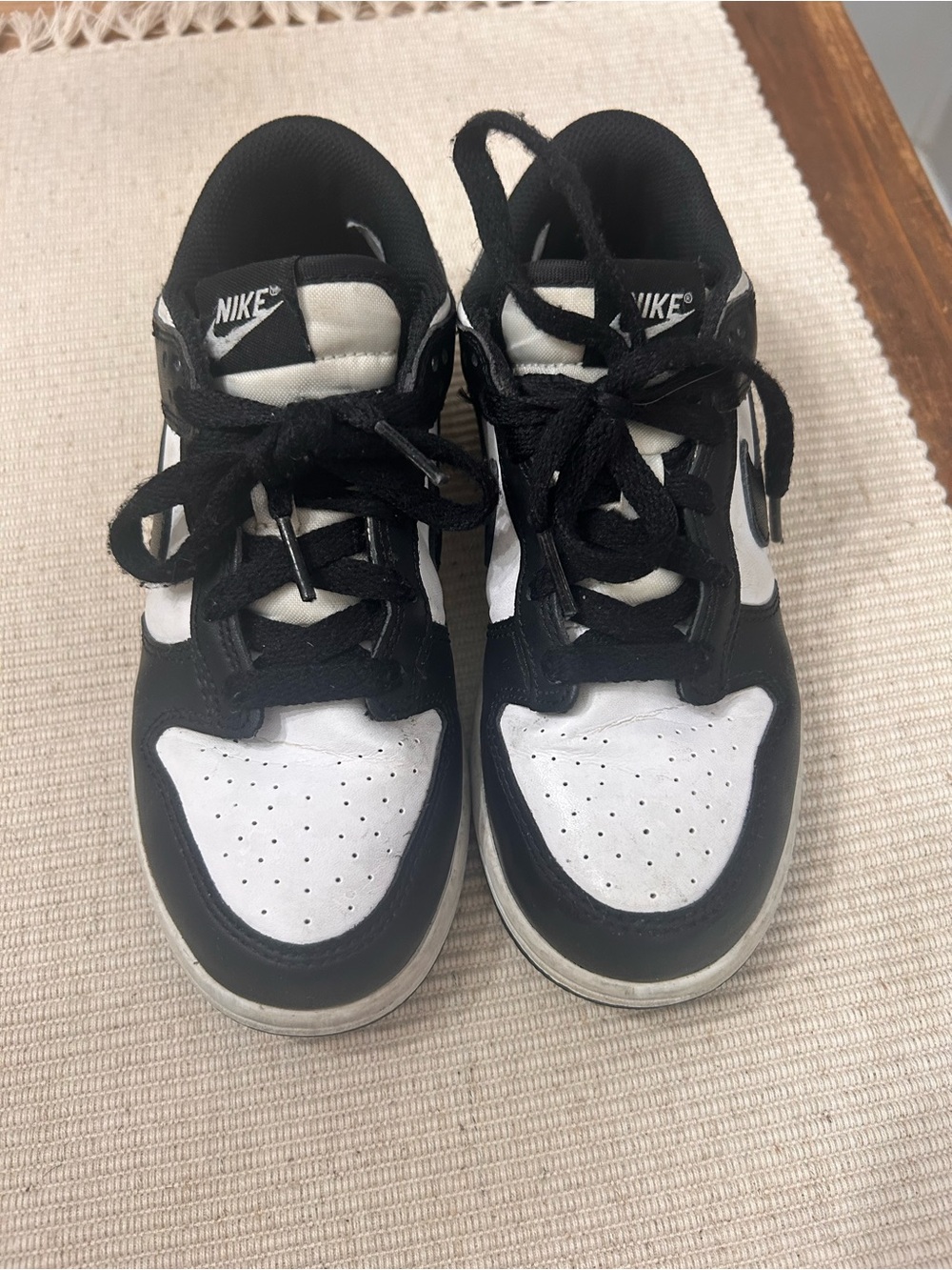 Nike Kids Black and White Low-Top Sneakers